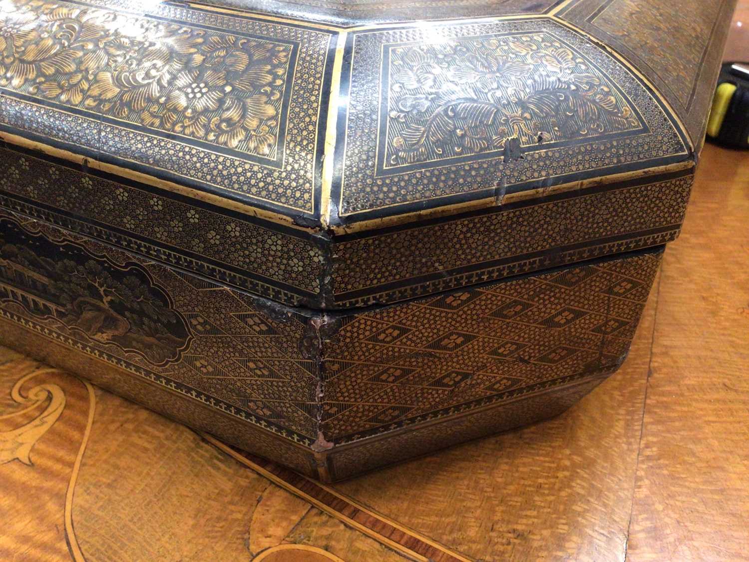 Fine early 19th Chinese lacquer games box containing fitted interior with games trays, a good collec - Image 18 of 21