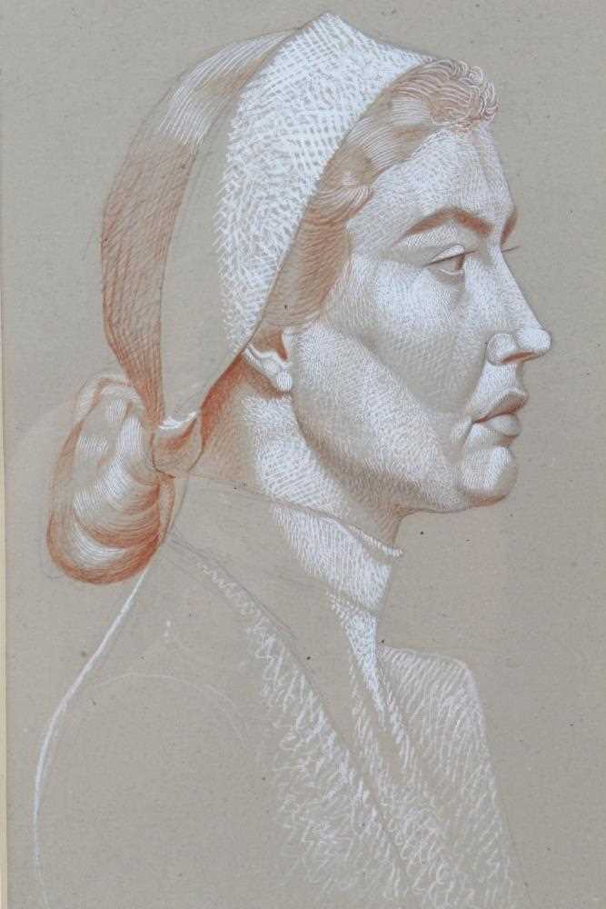 *Francis Plummer (1930-2019) pencil, crayon and bodycolour - Profile of a Young Woman, 30cm x 19cm, - Image 2 of 5