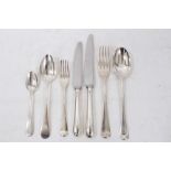 Composite canteen of Georgian and later Old English and Hanoverian pattern cutlery,