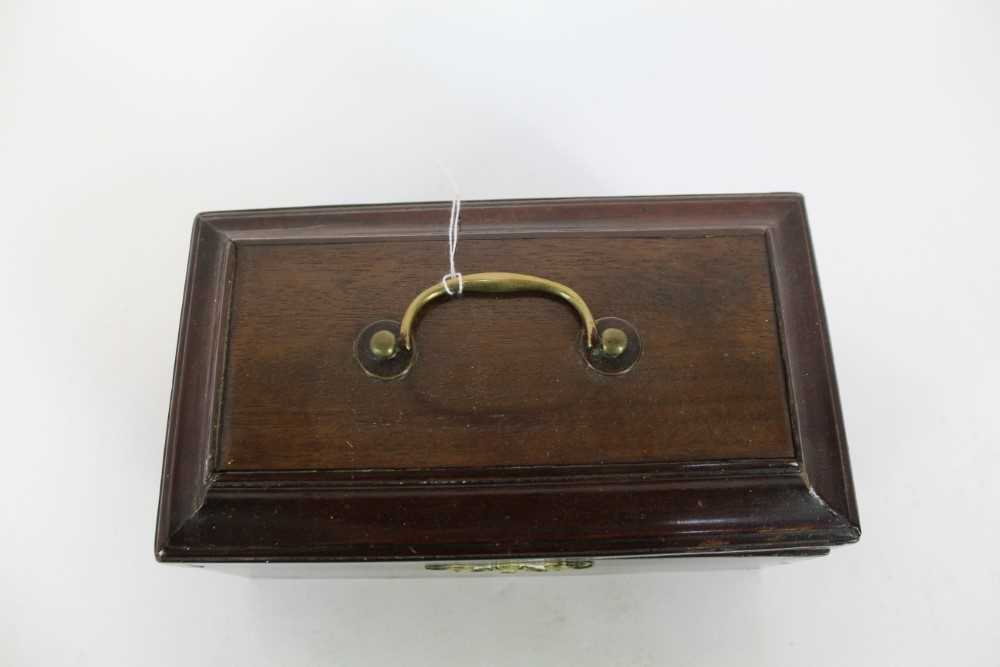 Large 19th century mahogany inlaid tray, together with a Victorian mahogany stationery box, a mother - Image 6 of 26