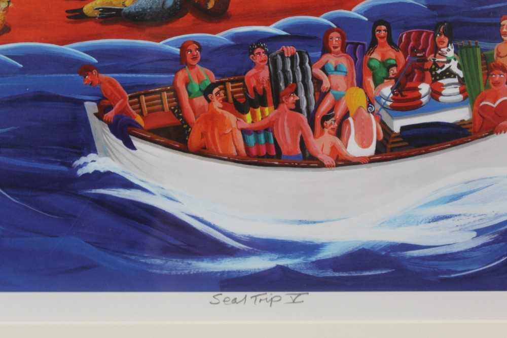 Brian Lewis (b.1947) signed limited edition print - Seal Trip V, 13/500, 29cm x 42cm, mounted - Image 4 of 12