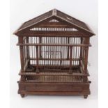 Antique painted pine bird cage