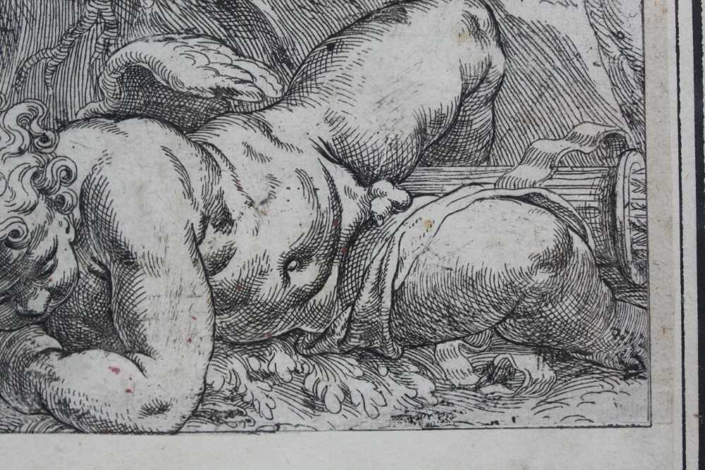 Attributed to Paolo Farinati (pen and ink- Sleeping Cupid to be advised - Image 7 of 10