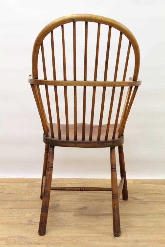 19th century ash and beech Windsor stick back elbow chair - Image 5 of 7