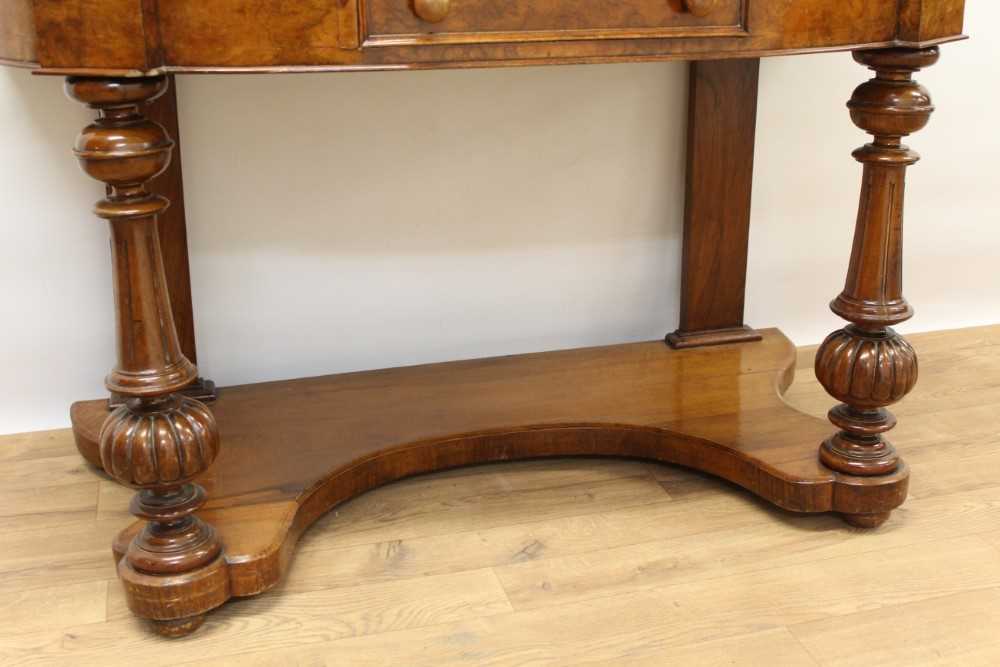 Victorian burr walnut veneered dressing table with arched mirror with jewellery compartment enclosed - Image 4 of 7