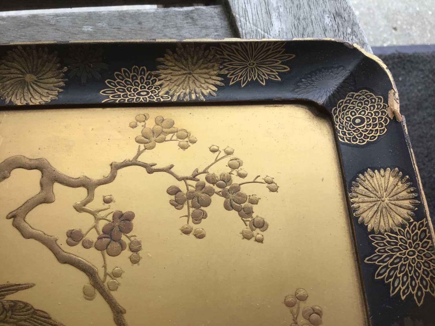 Set of three 19th Century Japanese lacquered trays - Image 13 of 15