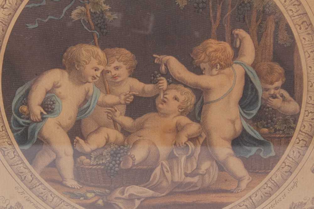 After Bartolozzi pair of coloured engravings of cherubs - Image 3 of 4