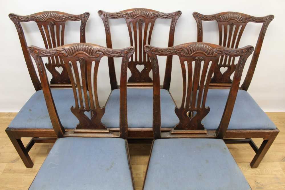 Set of five George II mahogany dining chairs - Image 2 of 7