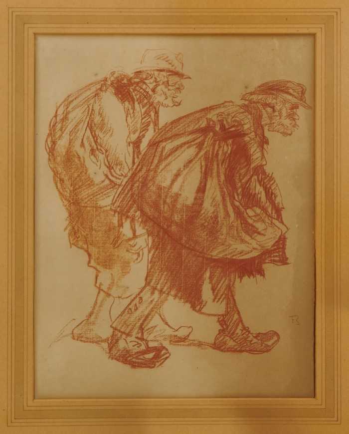 *Sir Frank Brangwyn (1867-1956) conte crayon drawing