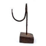 18th century wrought iron nip rush light holder