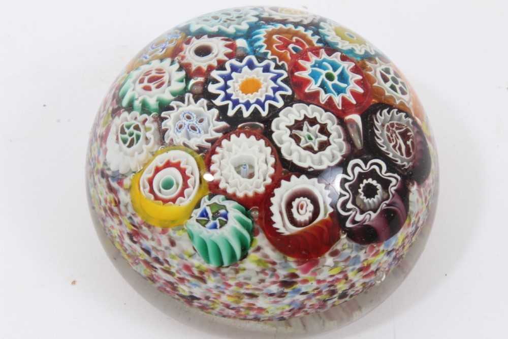 Three 20th century cane paperweights, including one Murano - Image 4 of 4
