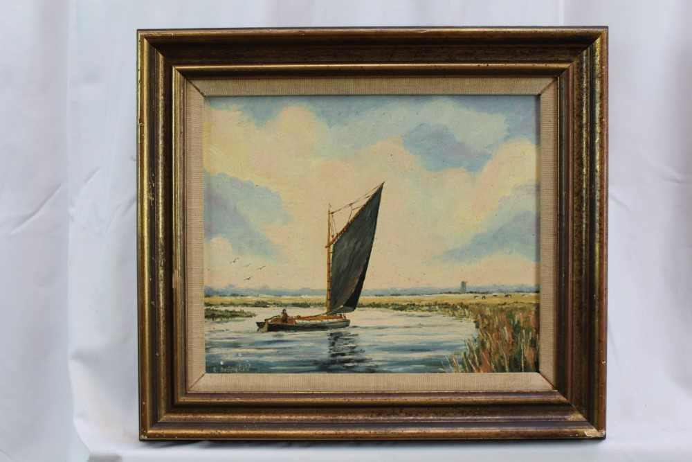 Roger Bedingfield, pair of mid 20th century oils on board - The Tide Mill at Woodbridge and The Wher - Image 2 of 8