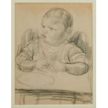 *Jacob Epstein (1880-1959) pencil - Jackie in High Chair, signed, in glazed gilt frame