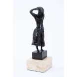 *Sydney Harpley (1927-1992) bronze sculpture - Girl Combing Her Hair, signed and numbered A/P, on ma