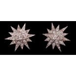 Pair of diamond star earrings