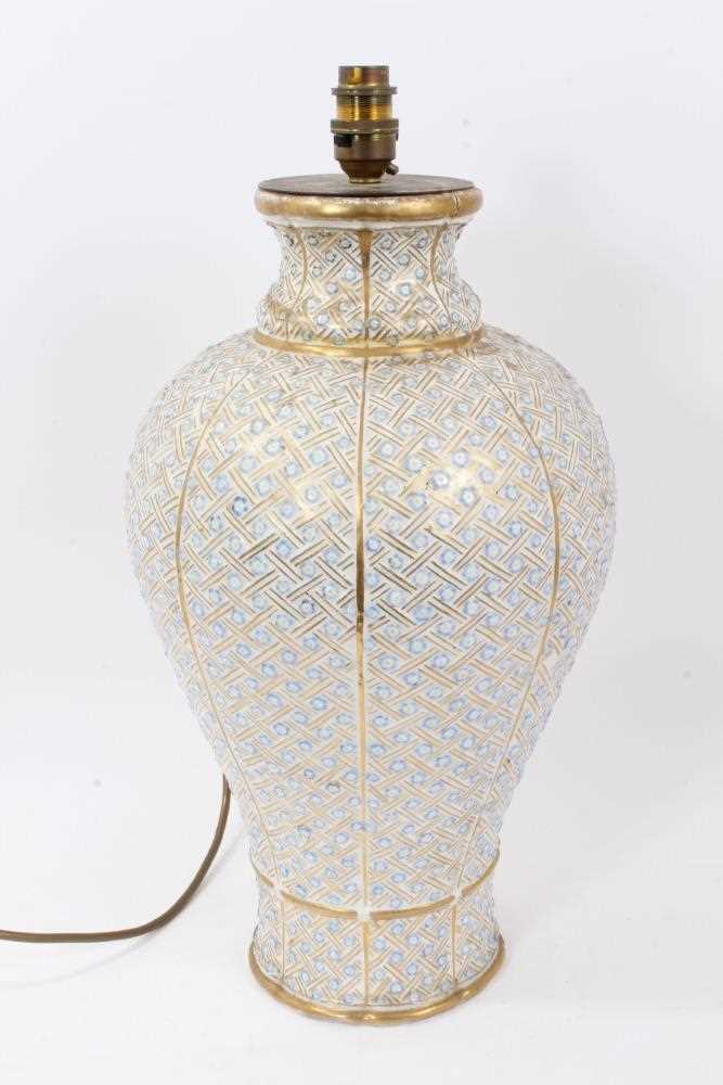 18th/19th century porcelain vase with lamp fitting
