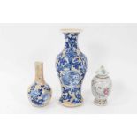 18th century Chinese caddy and cover two 19th century vases