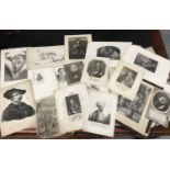 Good extensive collection of unframed engravings, 17th century and later, in two folders
