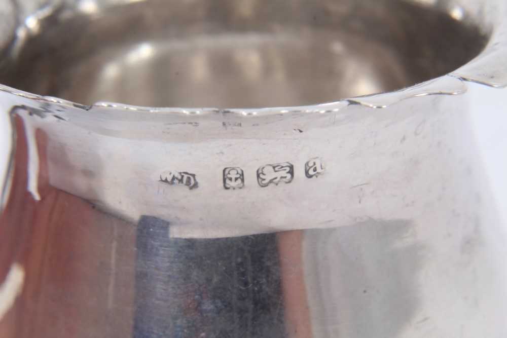 Late Victorian silver mustard pot of baluster form, with shaped rim and scroll handle - Image 6 of 8