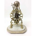 19th century brass skeleton clock