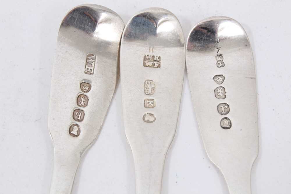 Seven Georgian and later silver fiddle pattern teaspoons (7) - Image 4 of 4