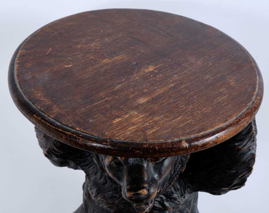 Late 19th / early 20th century Black Forest carved linden wood bear occasional table - Image 2 of 8