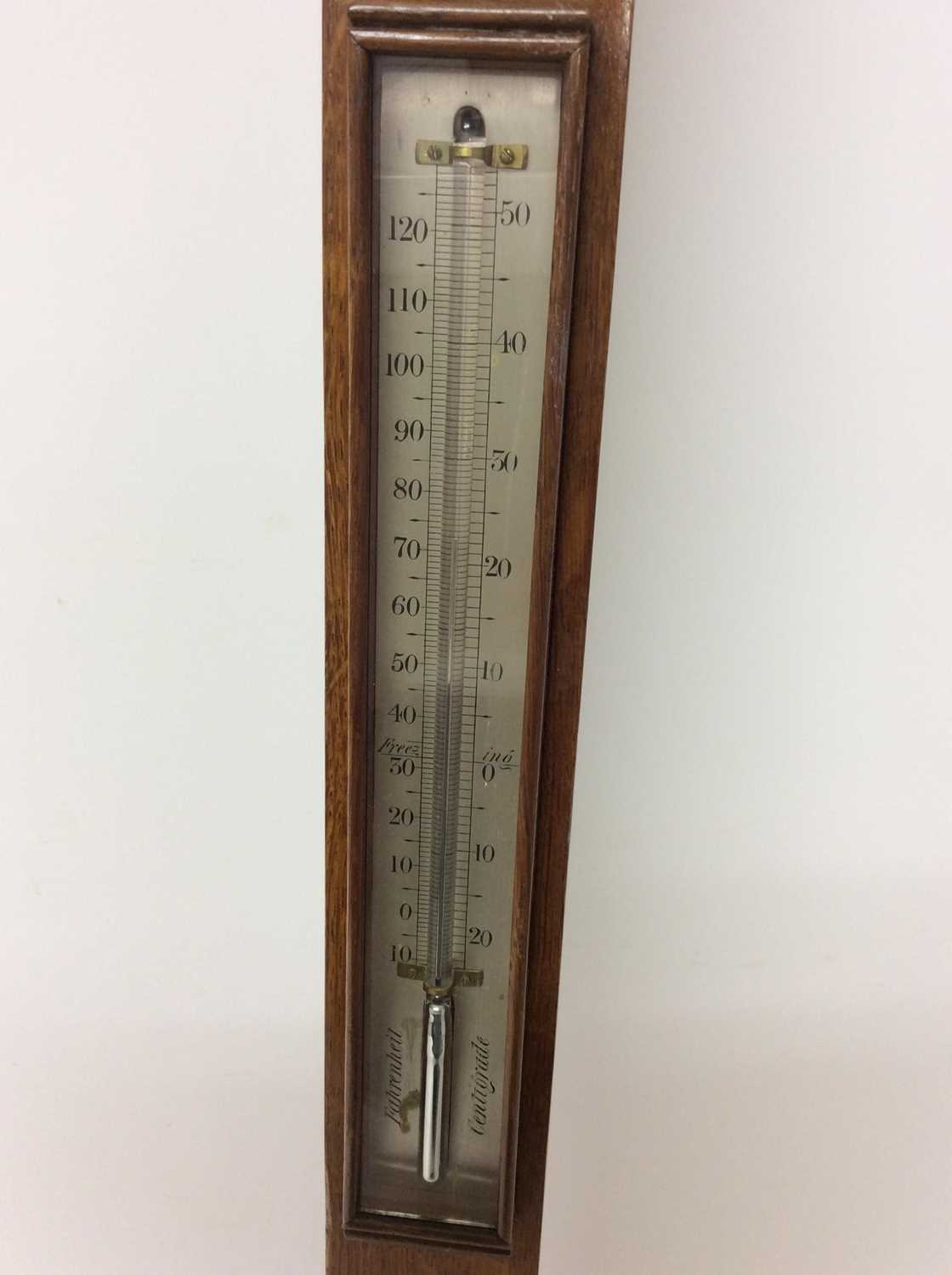 Elliott Bros. Victorian stick barometer in oak case - Image 3 of 4