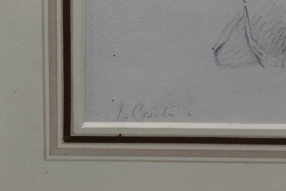 Manner of John Constable pencil drawing - a cow, bearing signature, in glazed gilt frame - Image 4 of 9