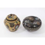 Japanese cloisonné pot and cover, together with another