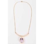 Amethyst and gold pendant necklace