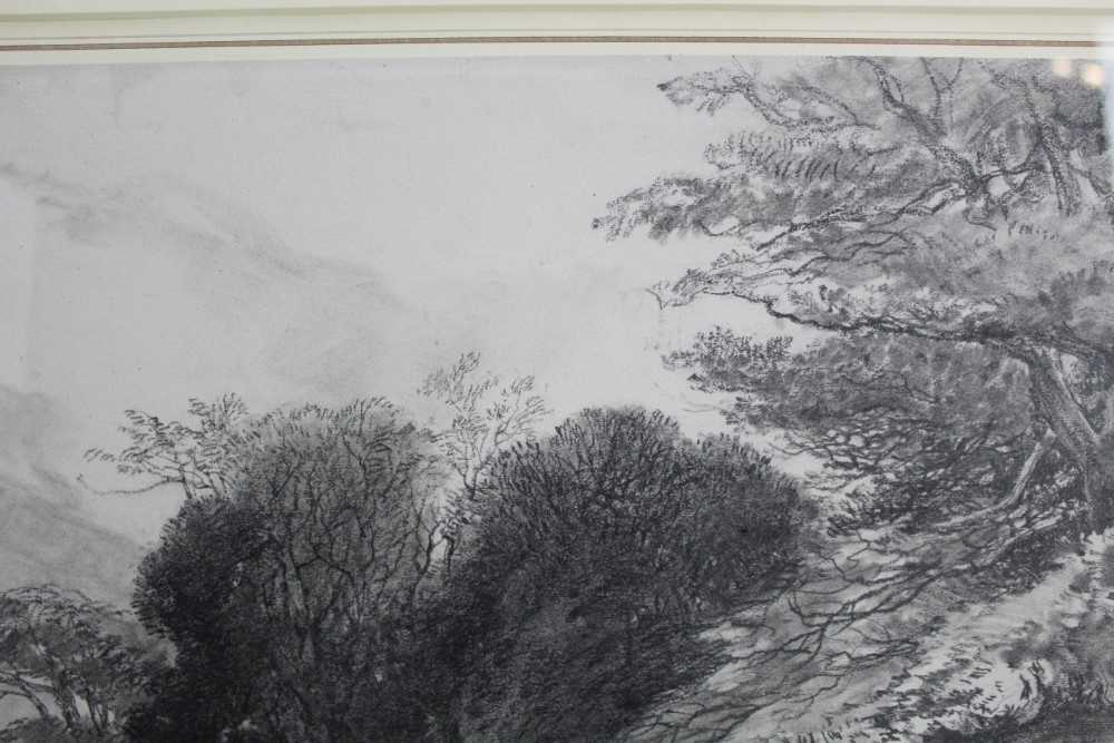 Robert Leman (1799-1863) pencil and black chalk, landscape study, signed and dated 1860 - Image 5 of 12