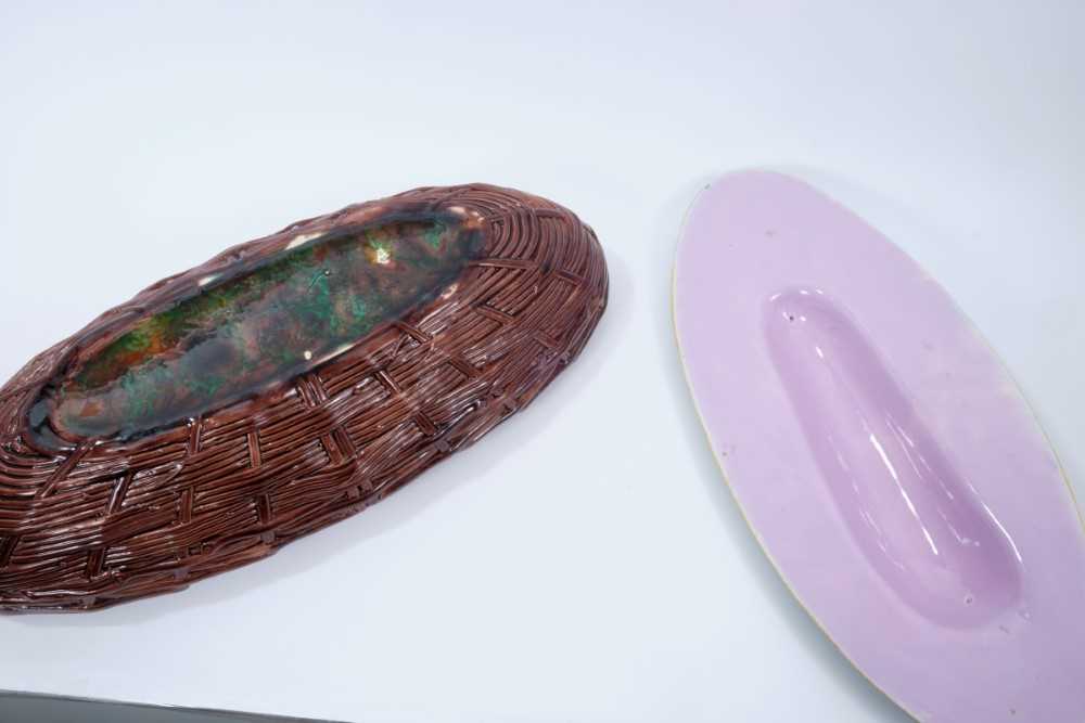 Victorian George Jones majolica Trout dish and cover - Image 4 of 5