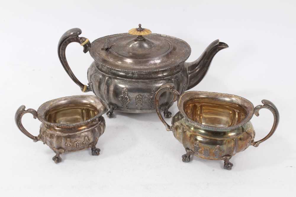 Edwardian silver three piece tea set,