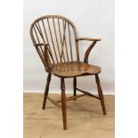 Mid 19th century elm and fruitwood stick back Windsor chair