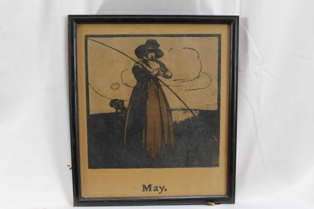 Sir William Nicholson (1872-1949) nine coloured lithographs - Sports as Months of the Year, January - Image 5 of 10