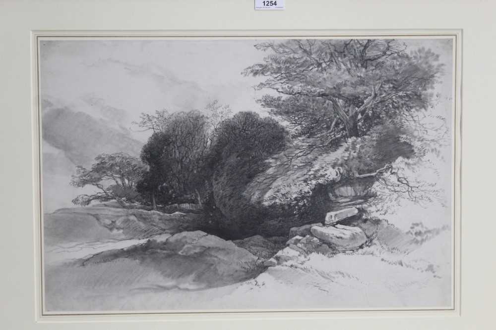 Robert Leman (1799-1863) pencil and black chalk, landscape study, signed and dated 1860