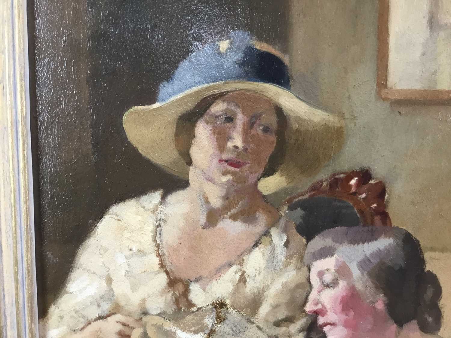 E. Grace Wheatley (1888-1970) oil on board - "Aunt Bo", in painted frame - Image 7 of 8