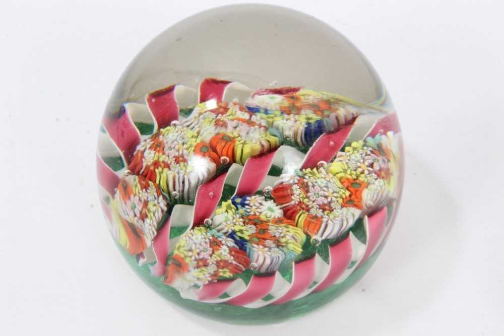 Three 20th century cane paperweights, including one Murano - Image 2 of 4