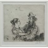 *Augustus John (1878-1961) signed etching - The Amorous Tramp, 13.5cm x 14cm, in glazed frame Pro