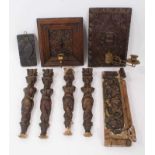 Collection of 17th century and later carved panels and furniture mounts