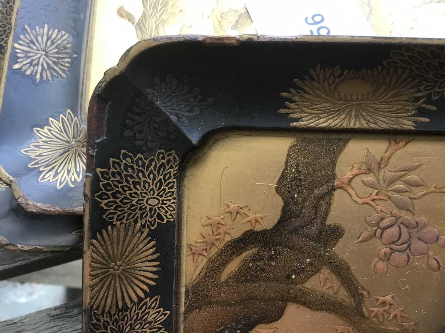 Set of three 19th Century Japanese lacquered trays - Image 2 of 15