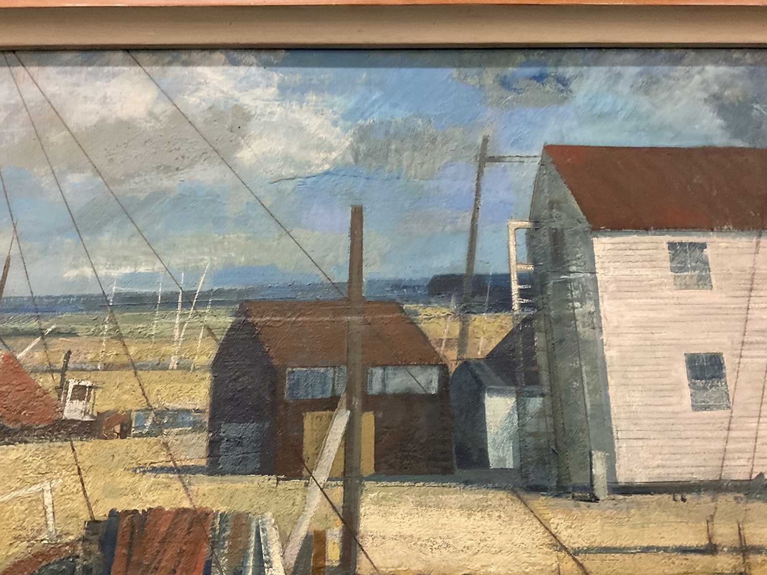 Henry Collins (1910-1994) oil and collage on board, Tollesbury harbour scene, signed and dated ‘87 - Image 18 of 19