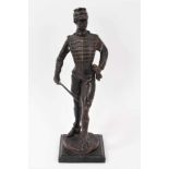 Continental bronze figure of a French soldier