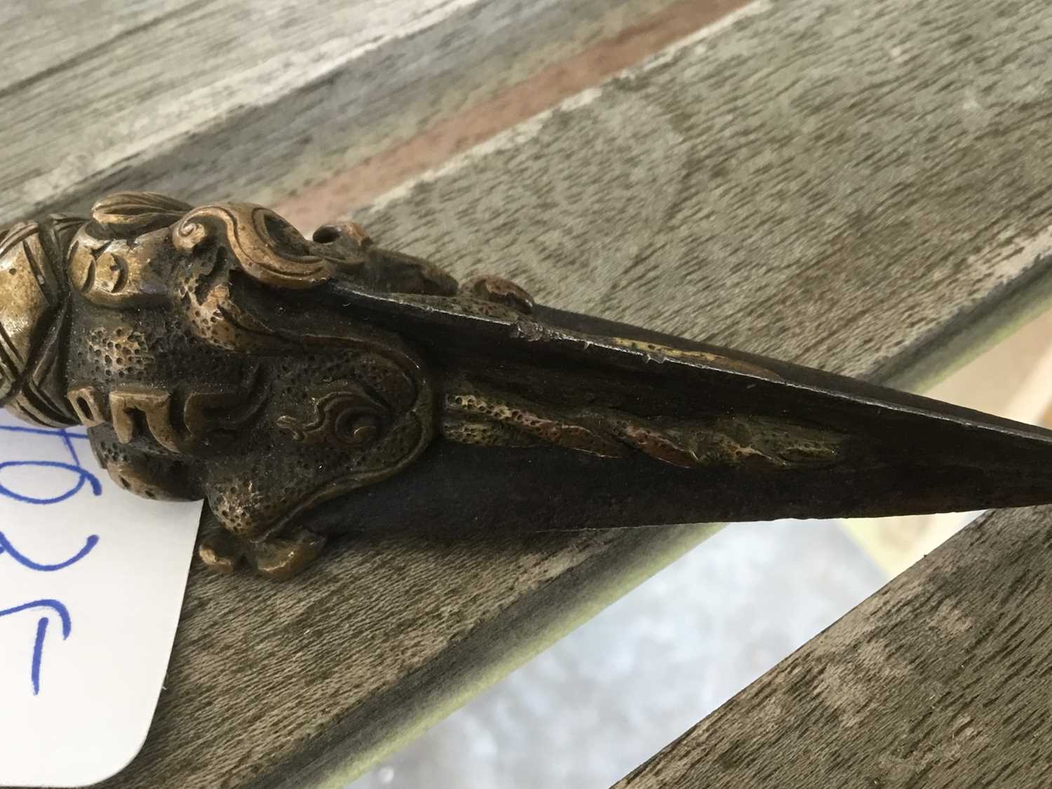 Fine quality antique Tibetan bronze ceremonial dagger - Image 13 of 13