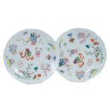 Pair of Chinese polychrome dishes, Daoguang