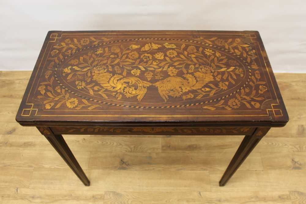 Early 19th century Dutch floral marquetry card table - Image 3 of 8