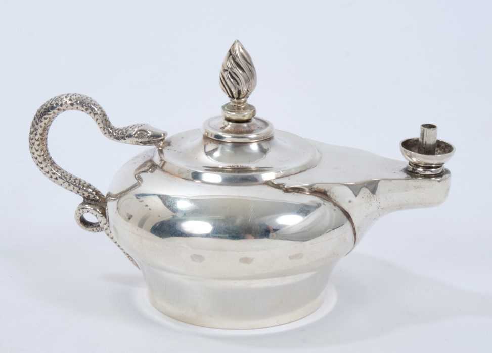 Victorian silver Aladdins lamp table lighter