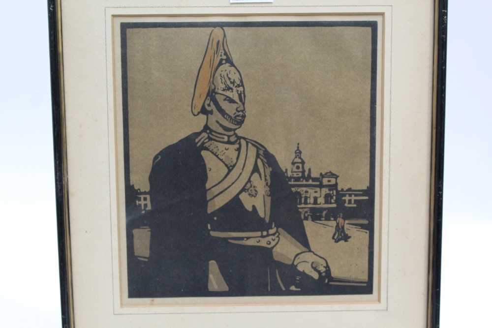 Sir William Nicholson (1872-1949) coloured lithograph - The Guardsman, in glazed frame