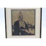 Sir William Nicholson (1872-1949) coloured lithograph - The Guardsman, in glazed frame