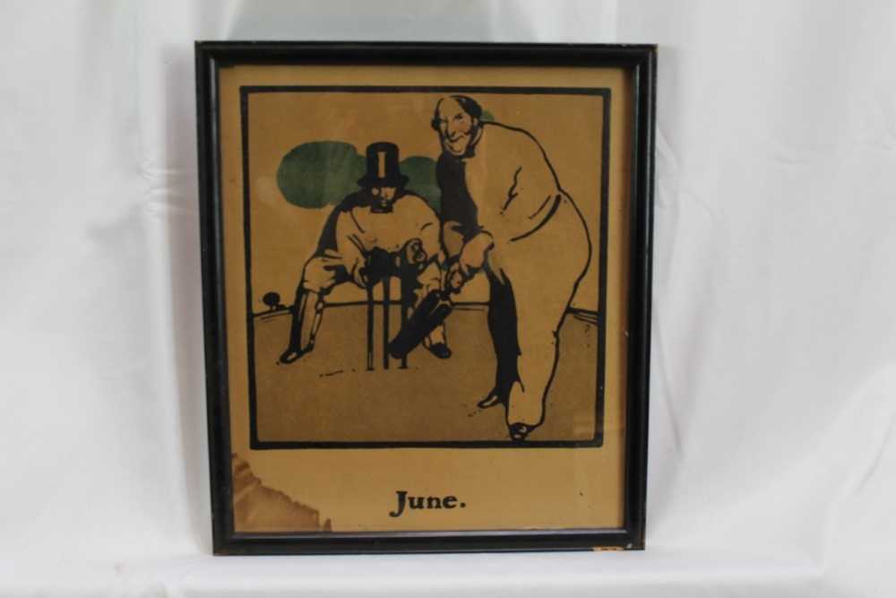 Sir William Nicholson (1872-1949) nine coloured lithographs - Sports as Months of the Year, January - Image 7 of 10